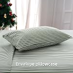 Bed Sheet Set 4 Piece -Full Size-Soft Durable Microfiber Bedding Sheet Set,Deep Pocket,Stain,Fade & Wrinkle Resistant Green and White Pinstripe (Stripe Grass Green)