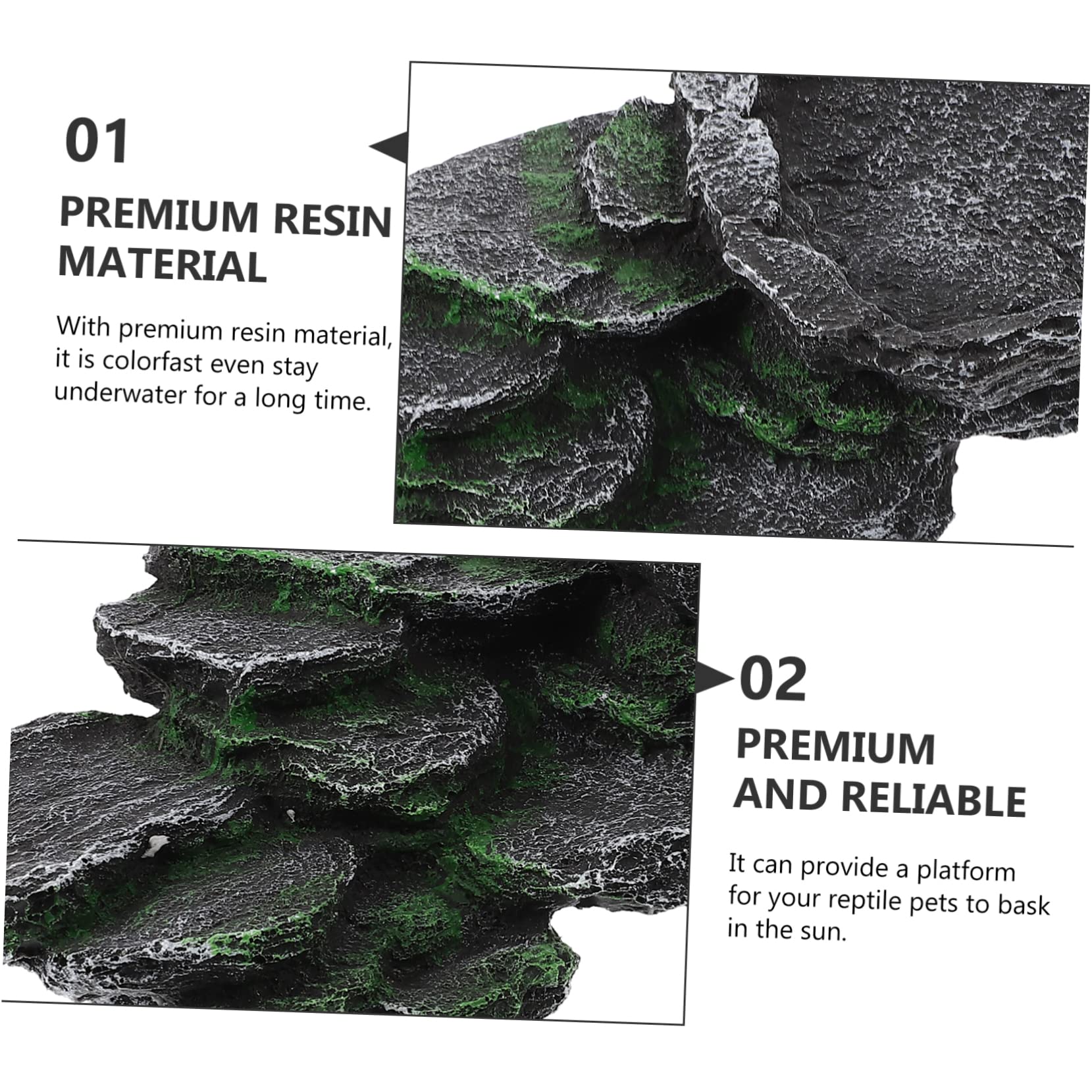 minkissy Piattaforma Per Tartarughe Resina Simulata Rampetta Per Arrampicata Decorazione Per Acquario Nascondiglio Per Rettili Habitat Per Tartarughe e Lucertole