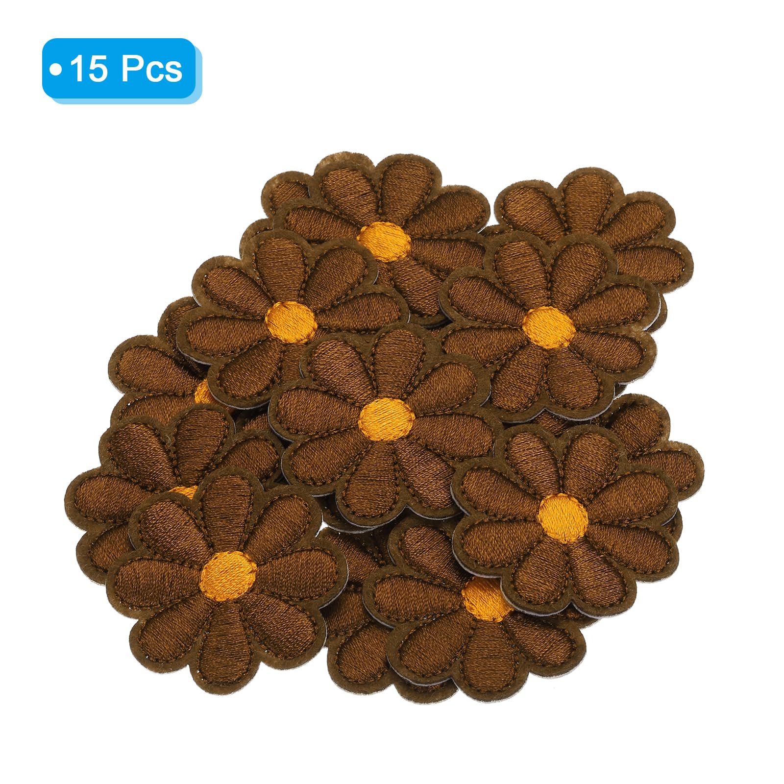 22 Pezzi Toppe Termoadesive Margherite, 4.1 cmx 4.1 cm Simpatiche Toppe Ricamate a Forma di Fiore, Applique Fiori di Girasole per Cucire, Patch Thermocollant Fleurs Mixtes per Jeans, Camicie e Ricami