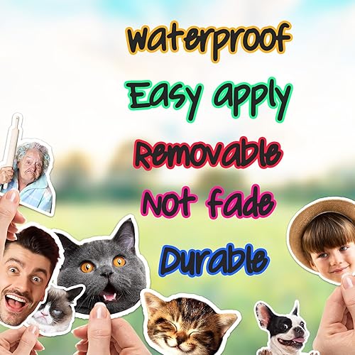 Miniatura 7 de MC MOTOPARTS Custom Kids Child Infant Baby Girl Boy Face Head Foto Imagen Icono Vinilo Pegatinas Hoja 14 PC Set Die Cut