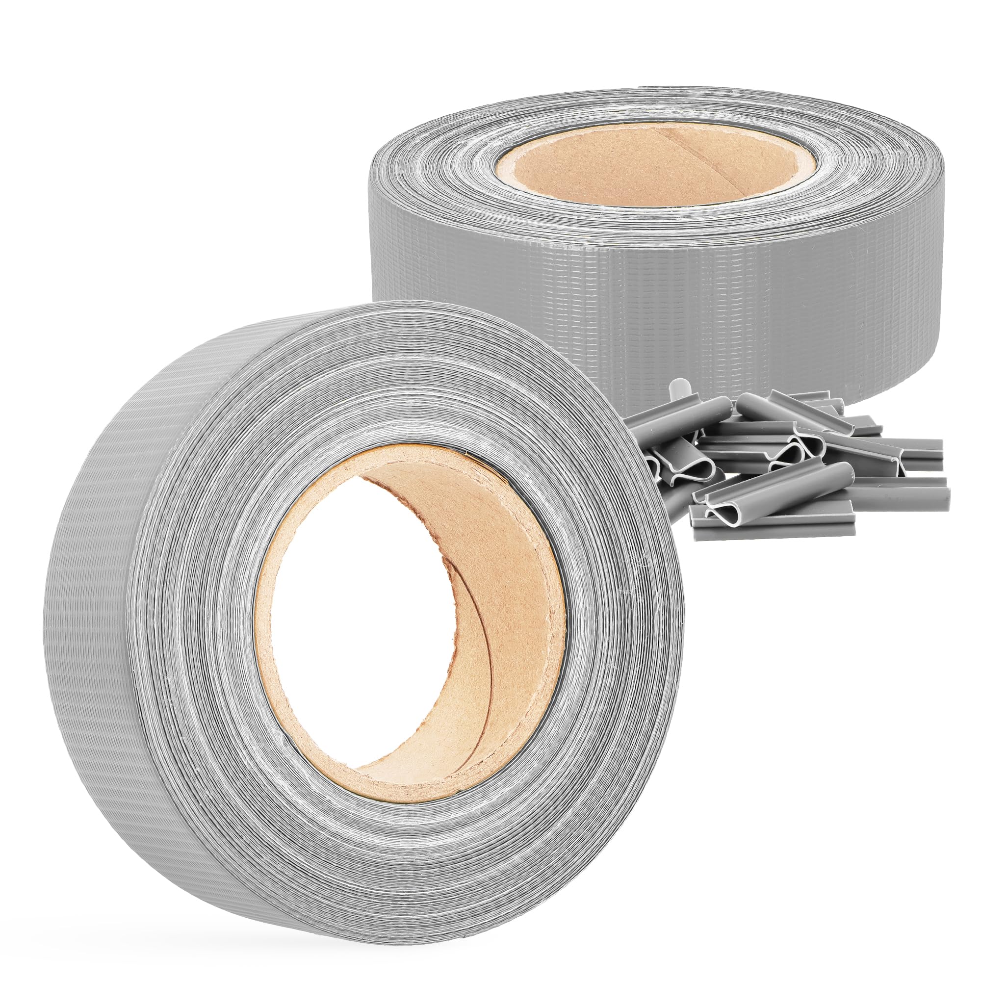Telo Recinzione 4,75 cm x 140 m Rete Doppia Sbarra Giardino Strisce Pellicola Protettiva Oscurante Balcone 20 Clip Fissaggio Protezione Vento Facile Installare