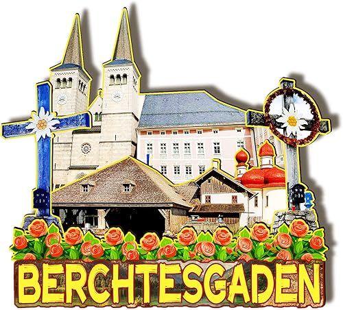 Alemania Berchtesgaden - Imán de madera 3D para nevera, recuerdos coleccionables, decoración hecha a mano, artesanías 2