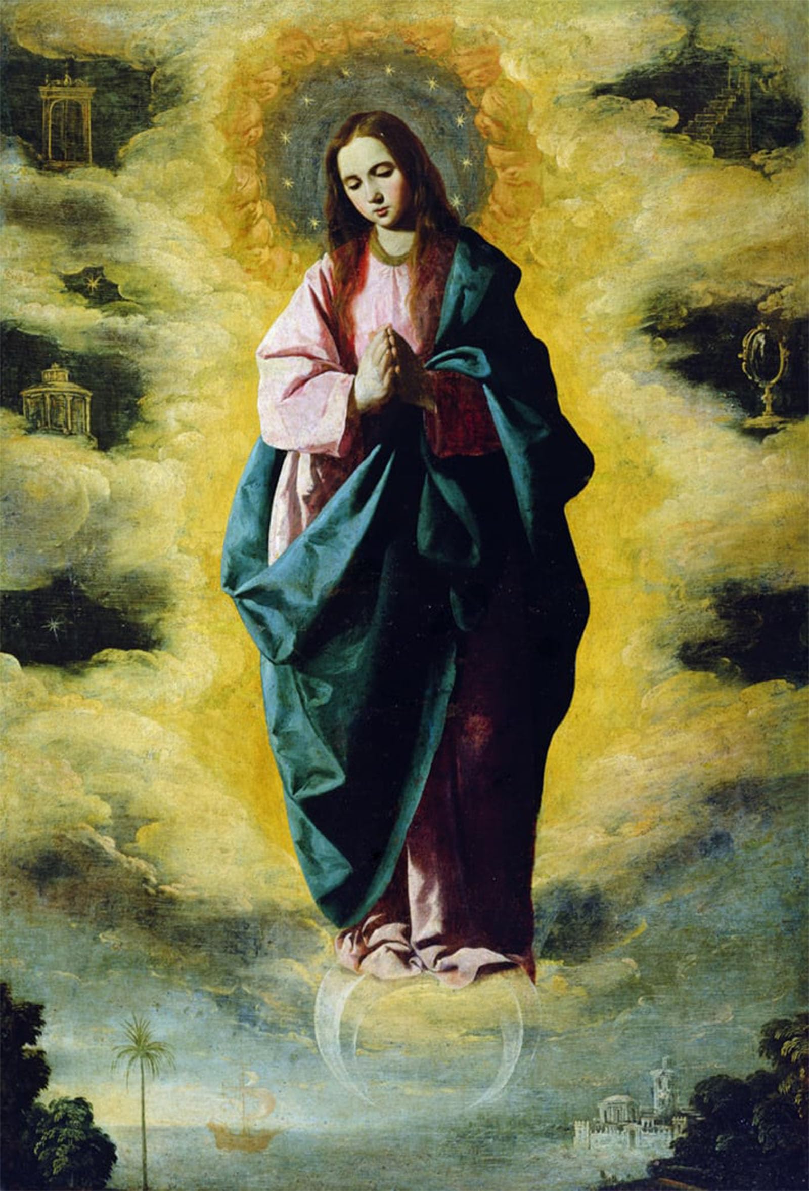 POSTERIIk Famous Animal Posters Vintage Picture the Immaculate Conception by Francisco De Zurbaran Modern Wall Decor for Home Decor 60x90cm