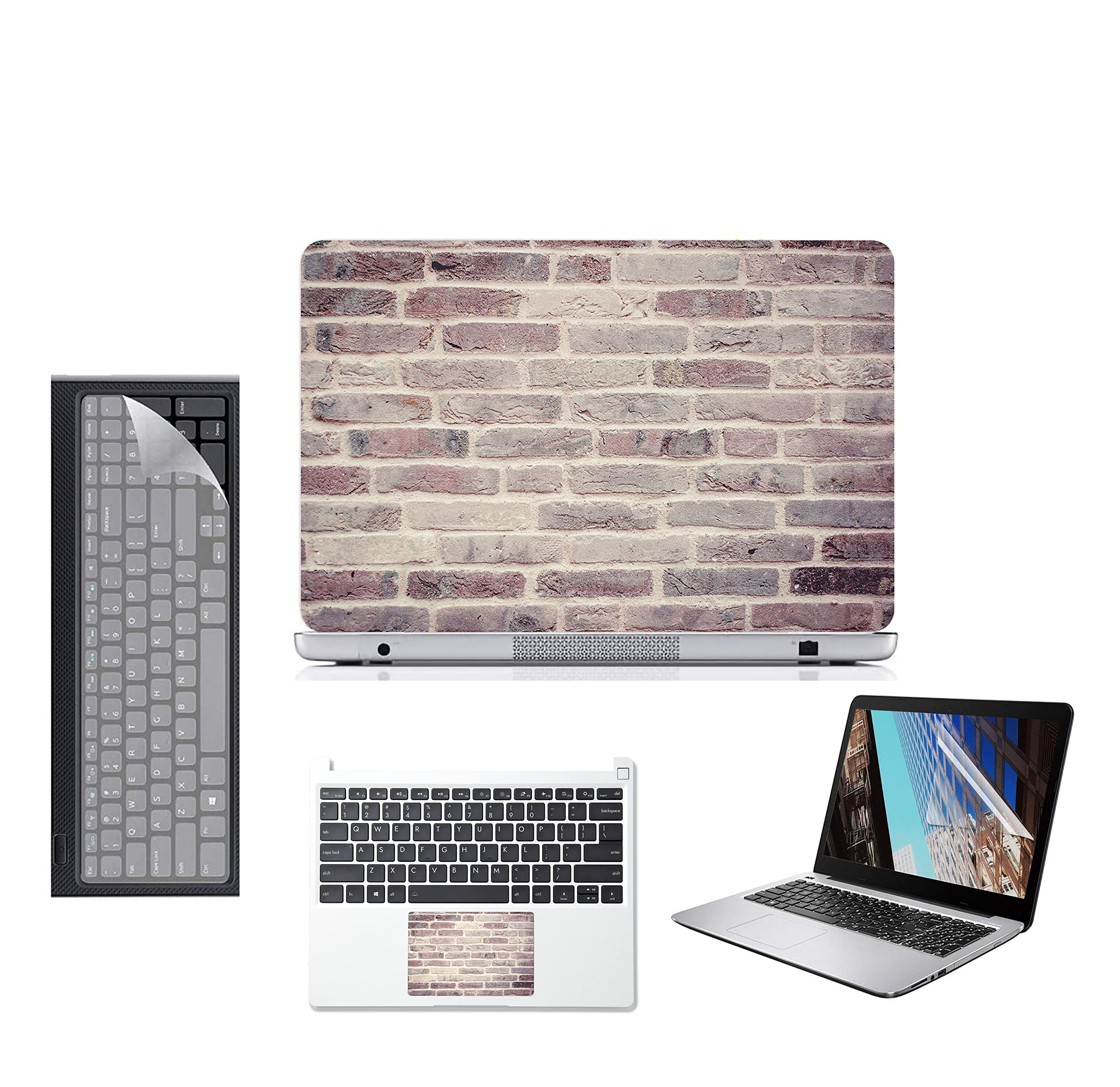 Ecomaholics4 in 1 Laptop Accessories combo - Laptop screen protector screenguard, Laptop skin, touchpad protector, Silicon keyboard cover - Laptop compete protection Kit - D12