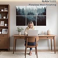 Vista 121 de BUBOS - Paquete de 8 paneles acústicos artísticos y autoadhesivos de insonorización, 48 x 32 pulgadas, acondicionamiento acústico y decorativos