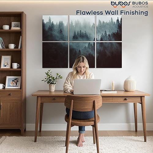 Miniatura 138 de BUBOS Paquete de 8 paneles acústicos artísticos insonorizados, paneles de pared de 47.2 x 31.4 pulgadas, paneles de pared acústicos decorativos