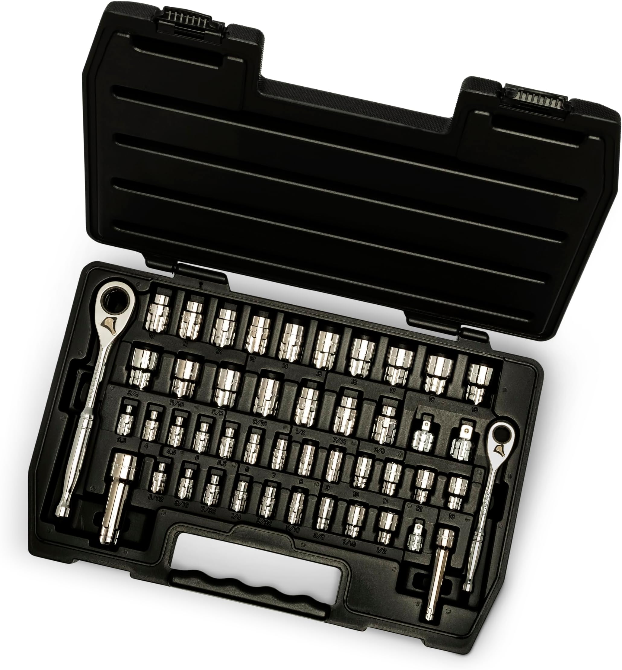 46 Pc. 1/4" & 3/8" Drive 6 Pt. Pass-Thru™ Mechanics Tool Set, SAE/Metric - 8946