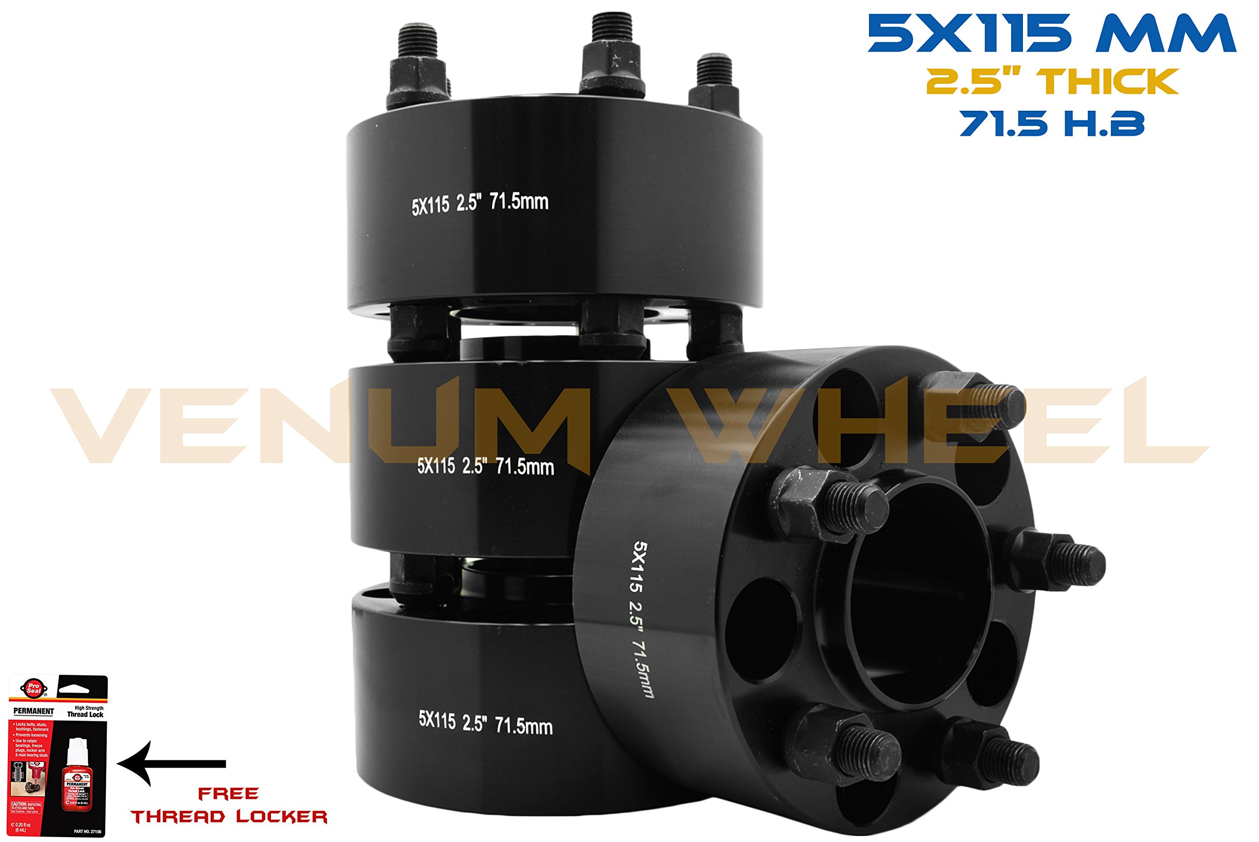Buy 4 Wheel Spacers 5x115 MM Black Hub Centric Wheel Adapters 2.5