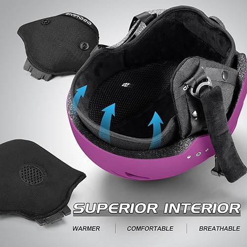 Miniatura 7 de Odoland - Casco de esquí con gafas, ligero, para snowboard y juego de gafas para hombres, mujeres, jóvenes y niños