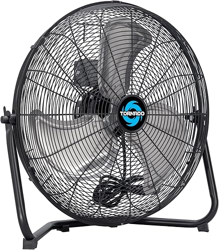 Miniatura 12 de Tornado Ventilador de piso de alta velocidad de 12 pulgadas, ventilador de piso industrial potente de 3 velocidades, ventilador de metal para