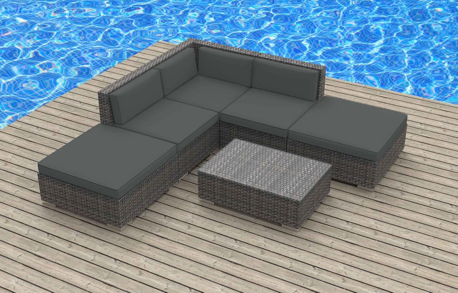6aBaliCharcoal 6 Piece Modern Patio