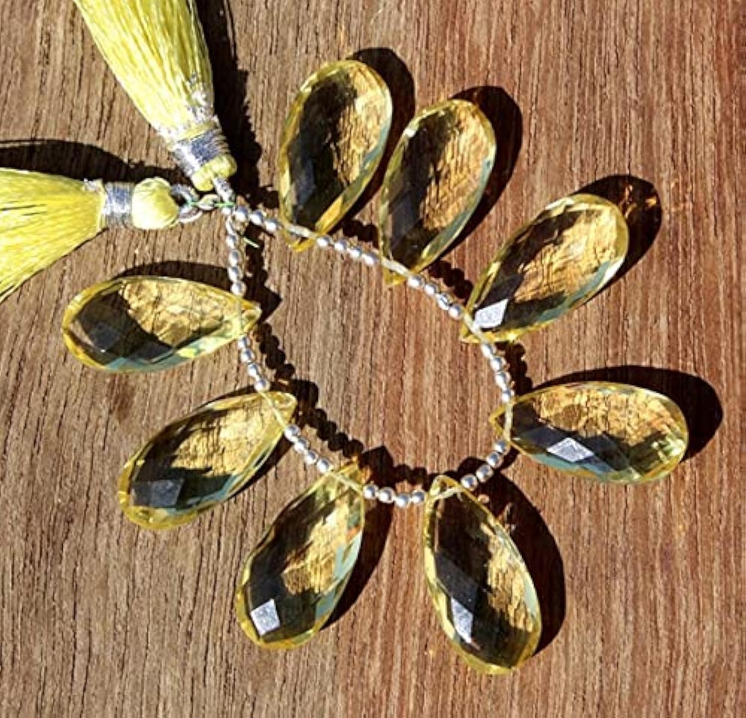 Briolettes poire facettées en quartz jaune LKBEADS, le cadeau idéal pour créateurs