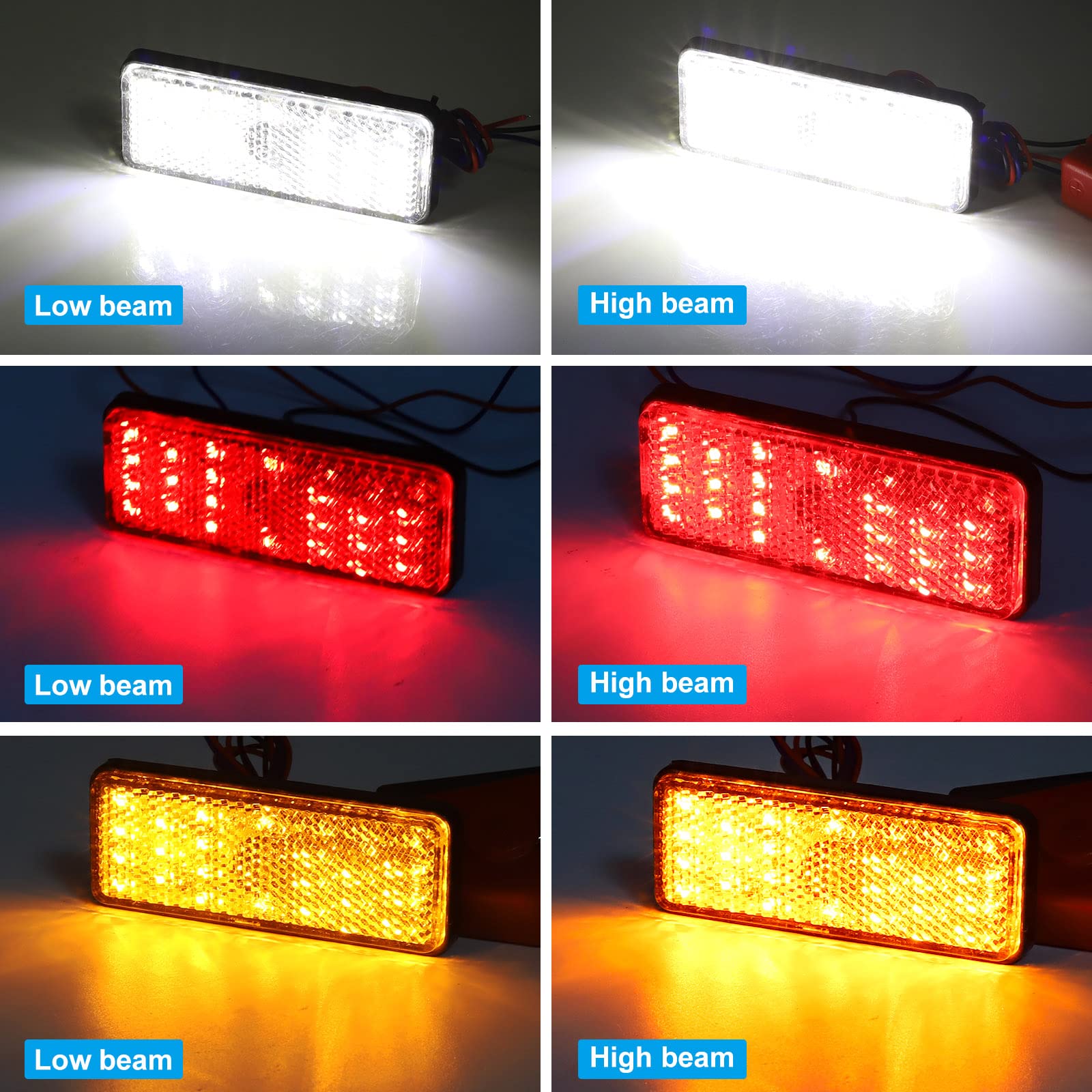 Faro Posteriore LED Per Moto Rettangolare - Luce Freno E Stop, Impermeabile, 12V - Foto 9