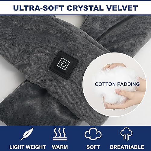 Miniatura 4 de Envoltura térmica para el cuello con cargador de batería de 5000 mAh, almohadilla térmica inalámbrica con 3 ajustes de calor ajustables, calentador