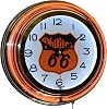 Phillips 66 Gasoline Orange Double Neon Advertising Clock Man Cave Garage Decor