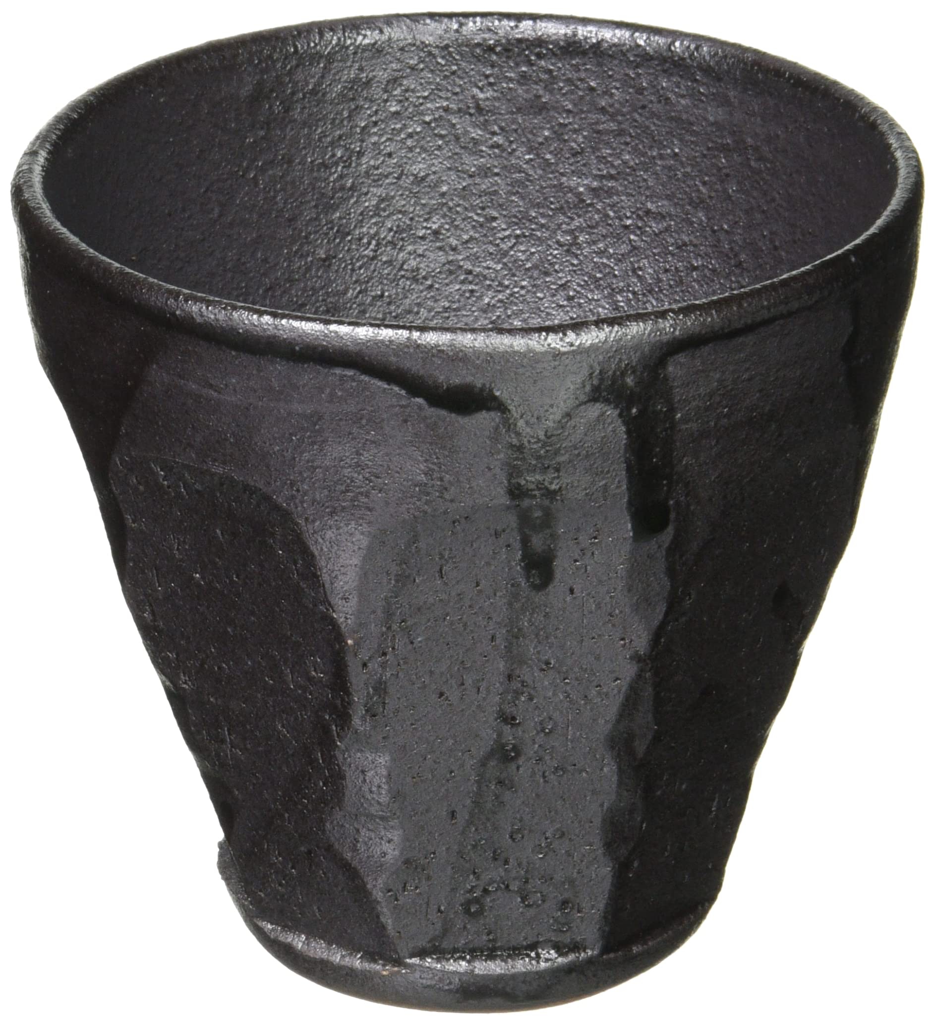 Shigaraki Ware Hechimon Rock Cup Rust Black Ceramic 9.8oz Made in Japan