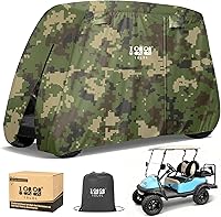 Vista 14 de 10L0L Funda para carrito de golf de 4 pasajeros se adapta a EZGO, Club Car, Yamaha, 400D, impermeable, resistente al viento, resistente al sol