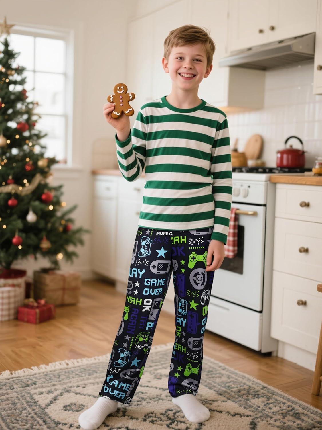 IHU Boys Pajama Pants Soft Kids Plaid Pj Bottom Lounge Pants Sleepwear with Drawsting & Pockets for Boys Girls Clothes - Image 6