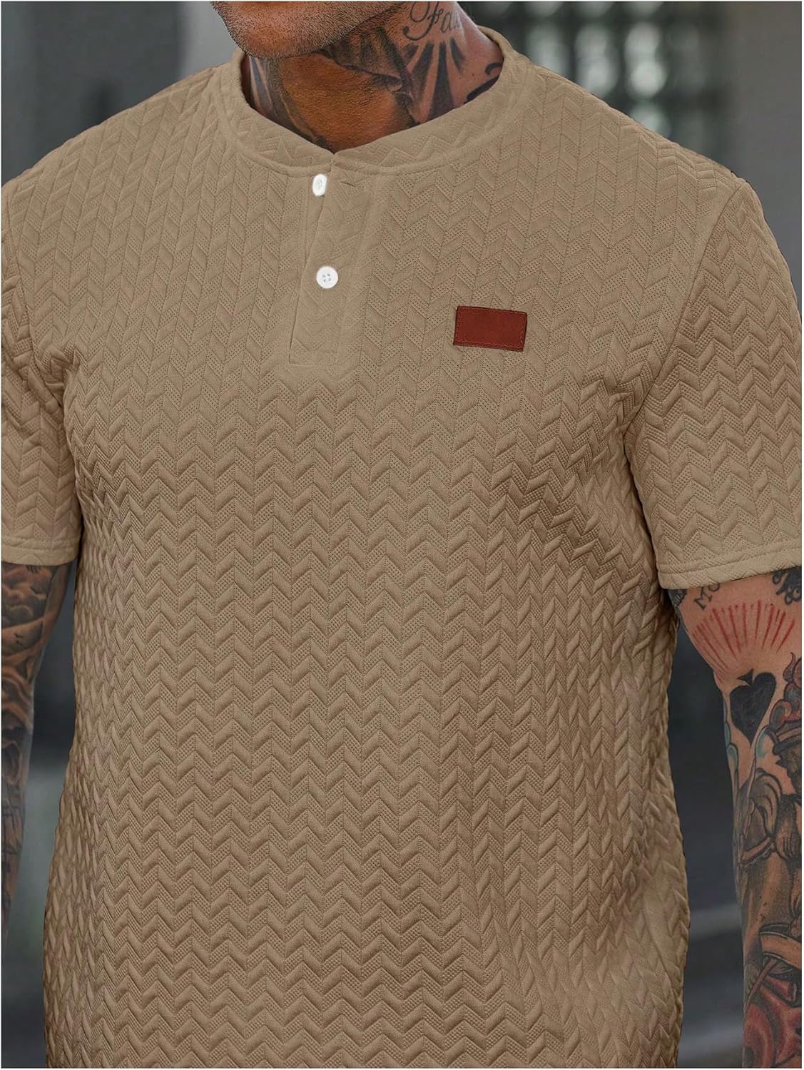 SOLY HUX Men's Summer 2 Piece Outfit Textured T Shirt and Shorts Set Short Sleeve Casual Tracksuits - Image 3