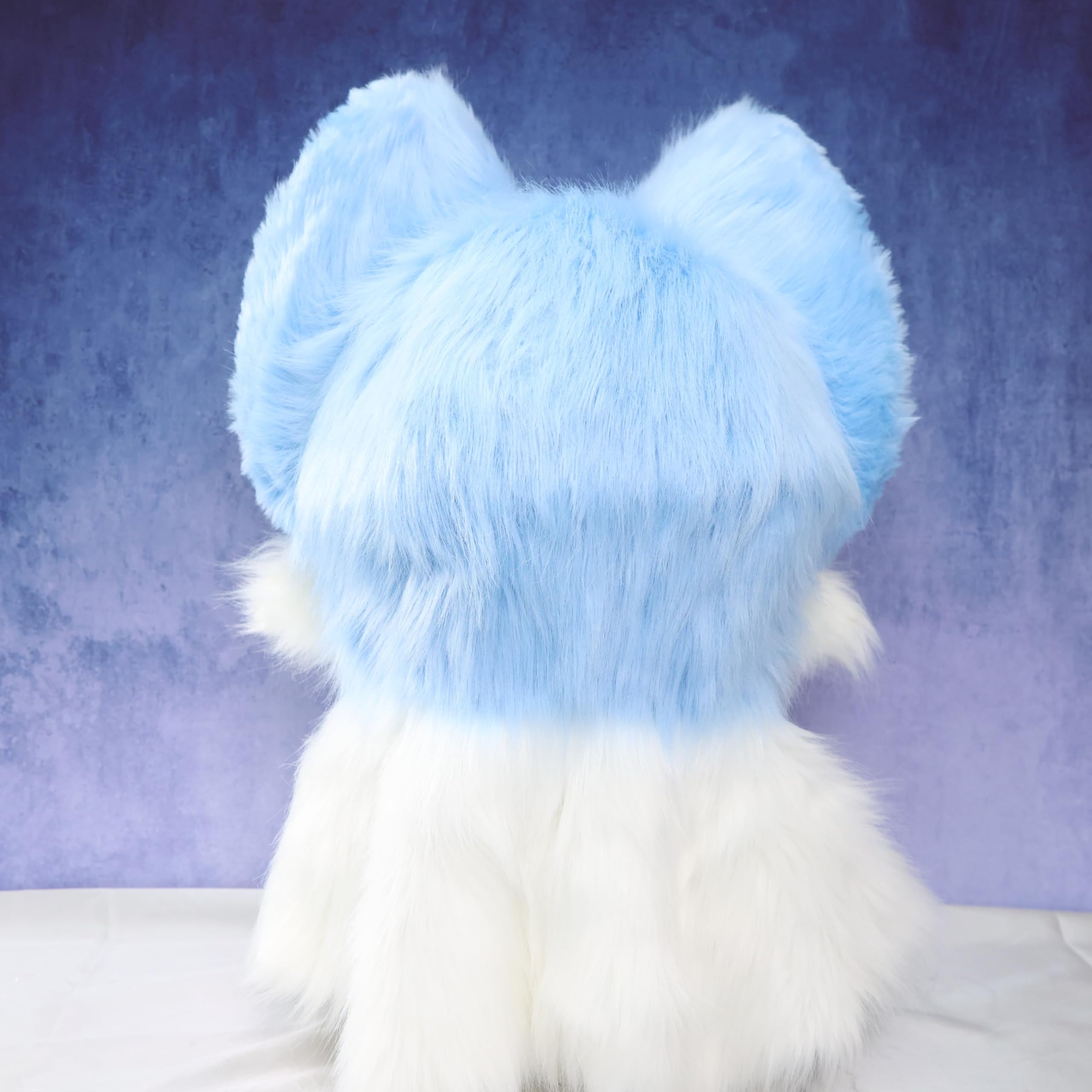 Blue Fox Fursuit Testa pelosa Zampe Soffici costumi animali fatti a mano Set per Cosplay Halloween Fursona Outfit