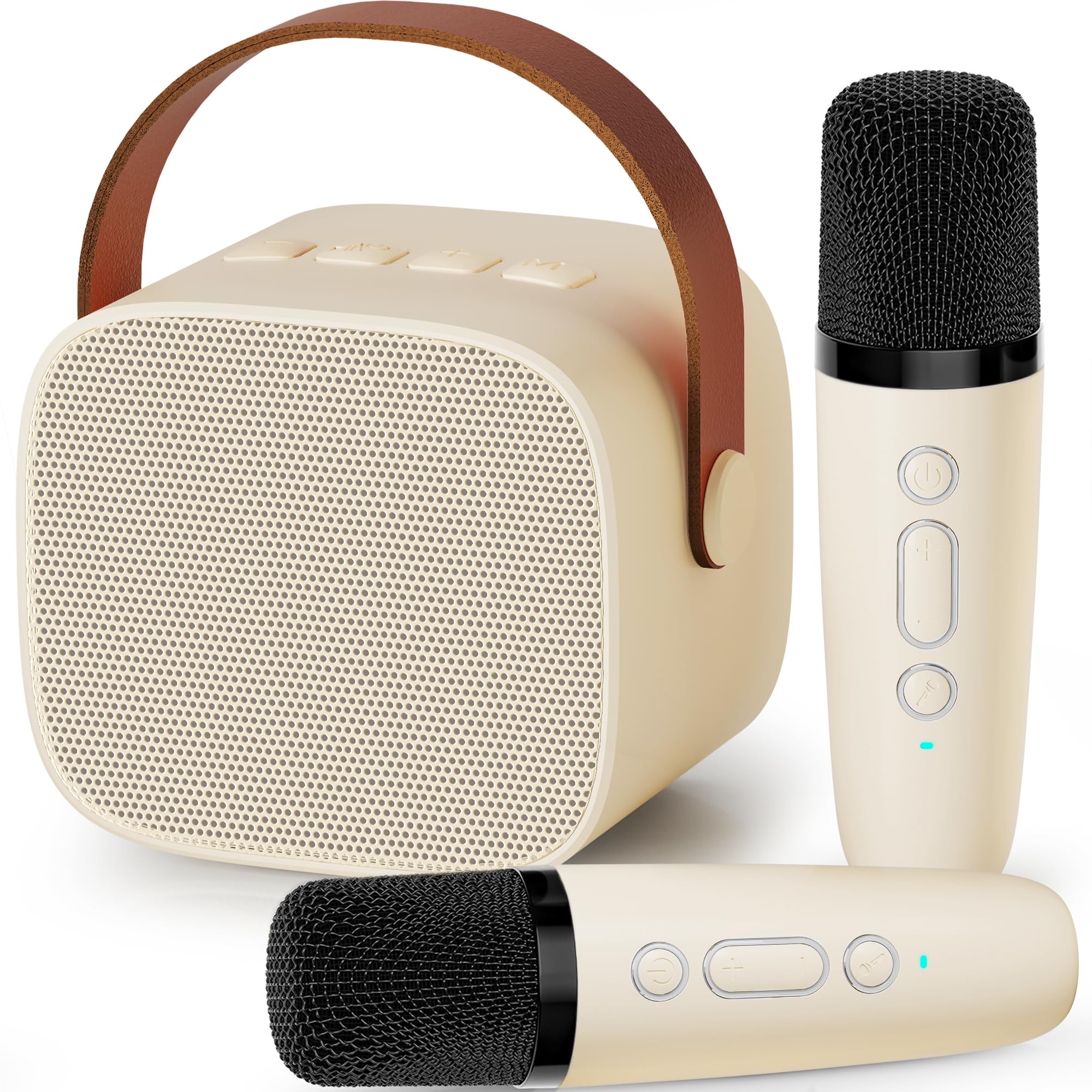 Sponsored Ad - IROO Karaoke Machine with 2 Wireless Microphones, Portable Bluetooth Mini Karaoke Box for Kids and Adults, Birthday Gifts for 3-12+ Year Old Girls Boys (Beige)