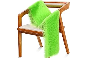 Shaggy Green Faux Fur Table Runner