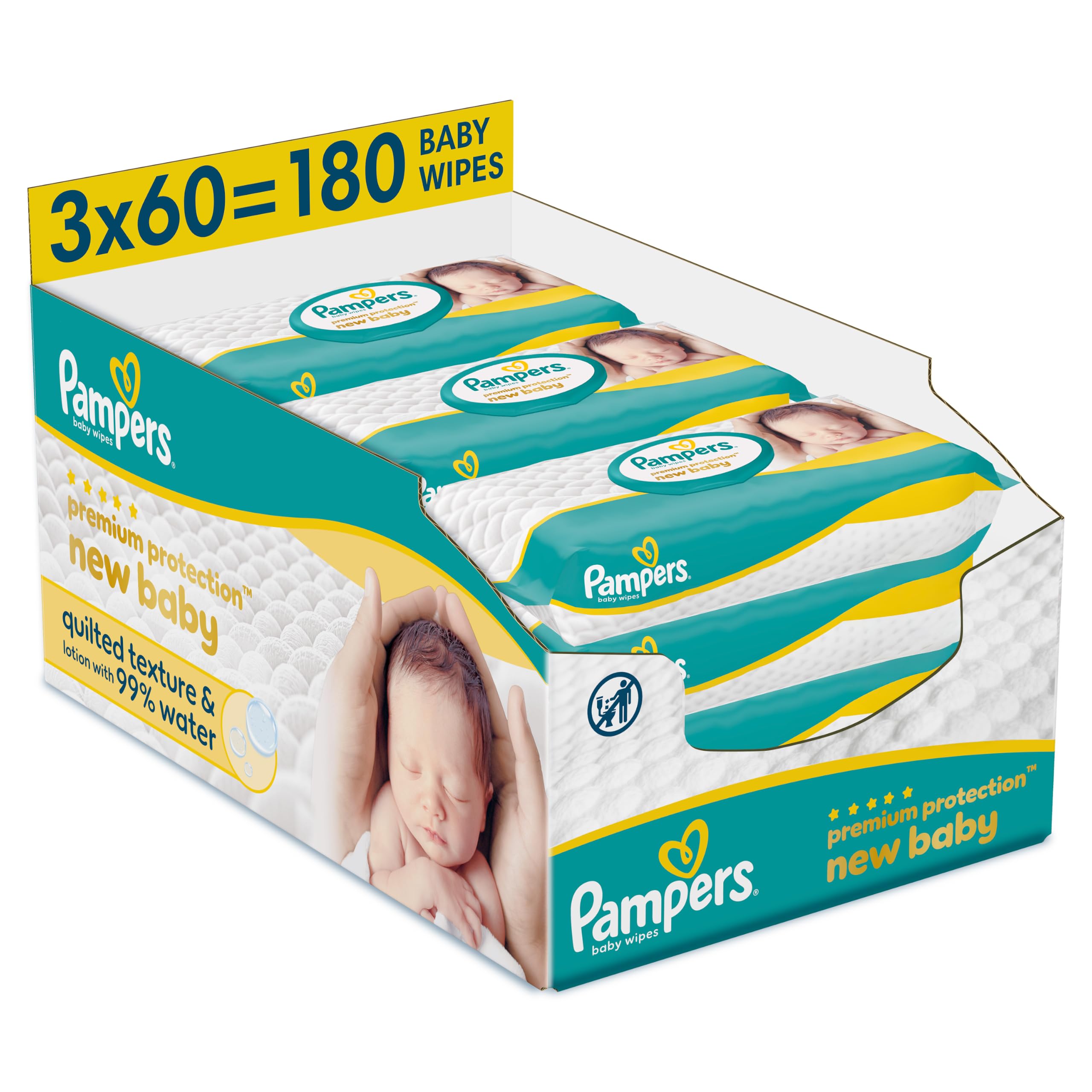 Pampers New Baby Wipes, 180 Count