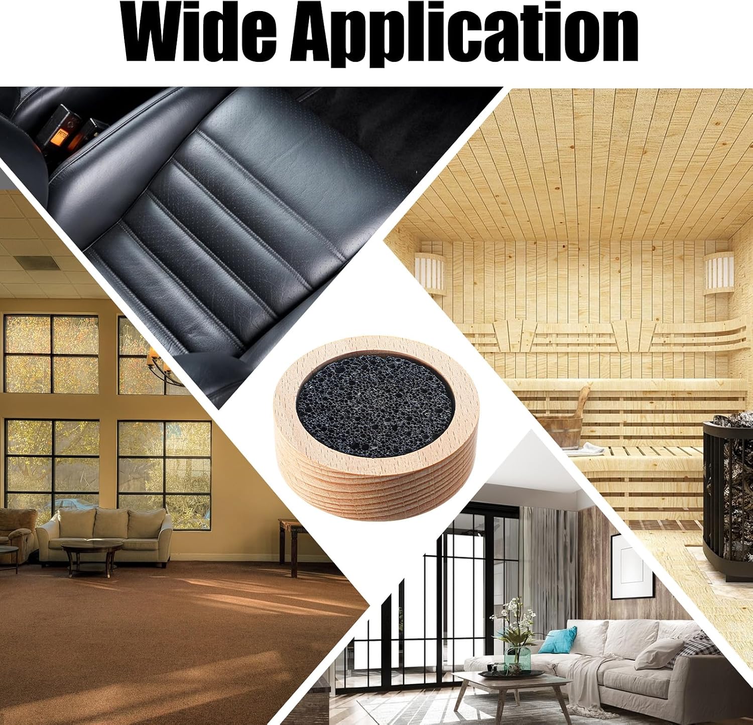 Lava Rock Diffuser, Sauna Accessories Small Lava Rock Diffuser with Natural Beechwood Base for Sauna Passive Diffusers Essential Oil Diffusers for Bathroom Home Office Bedroom as Friend Gifts
