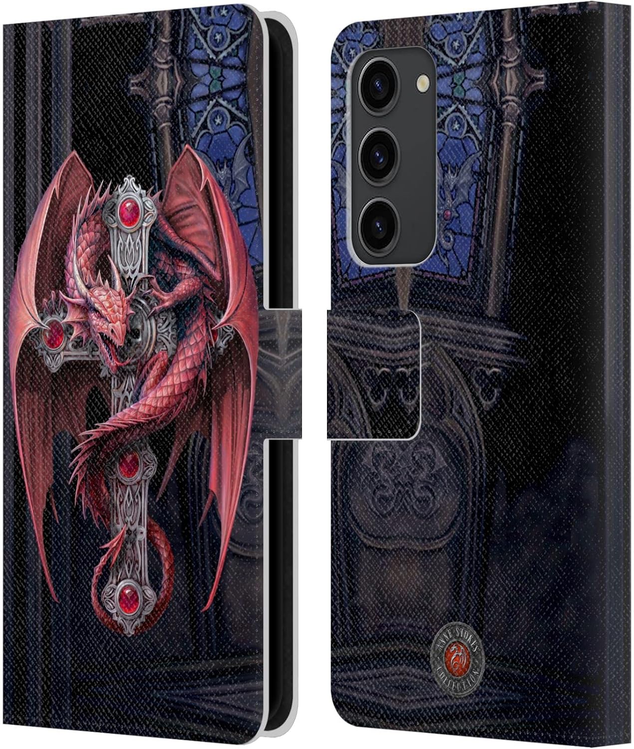 Head Case Designs Officially Licensed Anne Stokes Power Chord Dragons Leather Wallet Case Compatible with Samsung Galaxy S23+ 5G