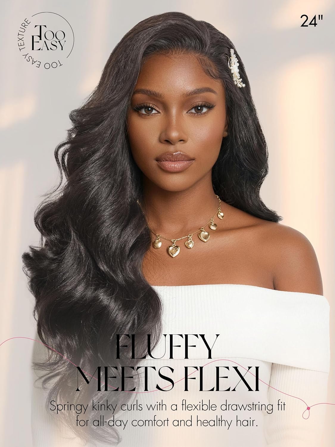 LUVME HAIR 3 In 1 Half Wig Human Hair No Lace Yaki Loose Body Flexi-Fit Invisi Flip Over Drawstring Wig Glueless Wigs 100% Human Hair Natural Black Ready to Go Headband Wig for Women