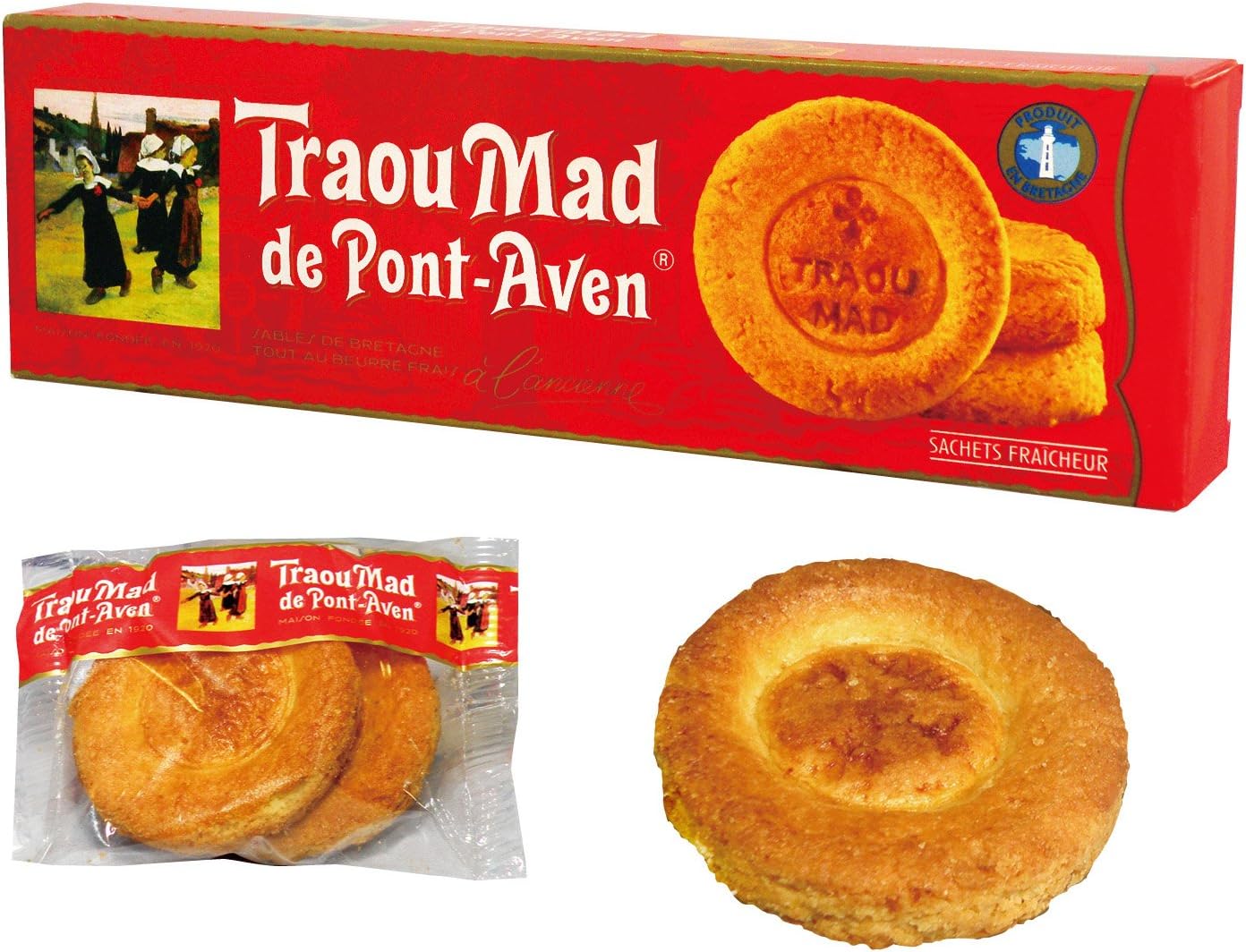 Traou Mad Palets (Biscuits), Red, 3.5-Ounce Carton