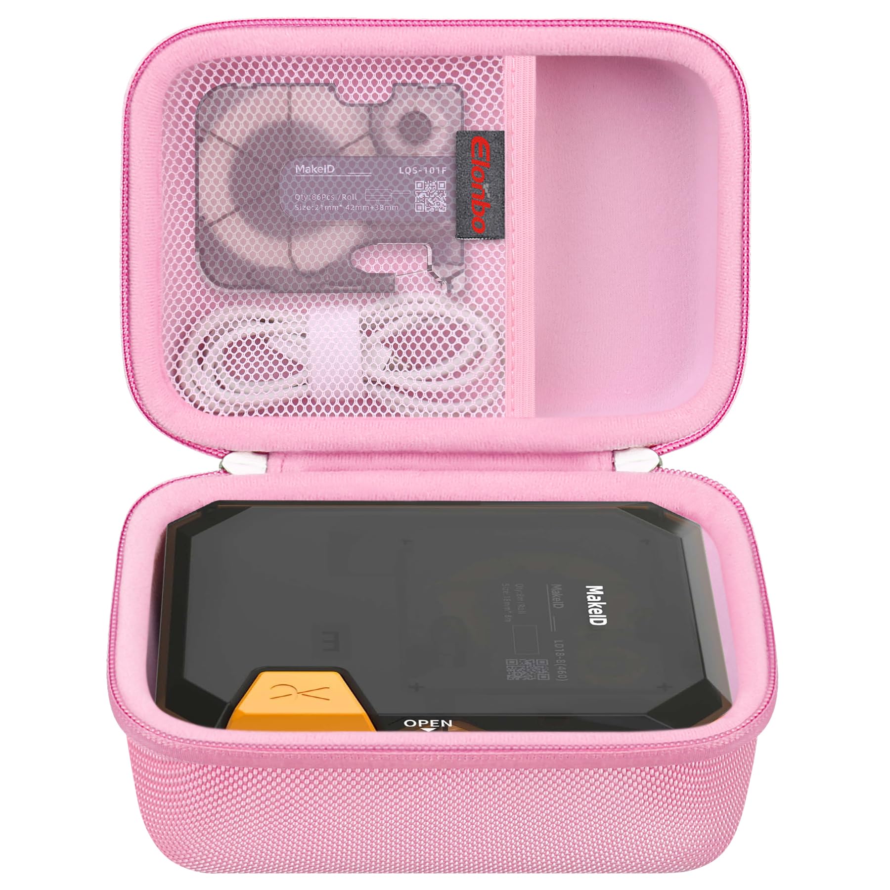 Elonbo Carrying Case for Makeid P31 Industrial Label Maker Machine, Thermal Transfer Label Printer Portable Bluetooth Labeler Storage Holder, Wire and