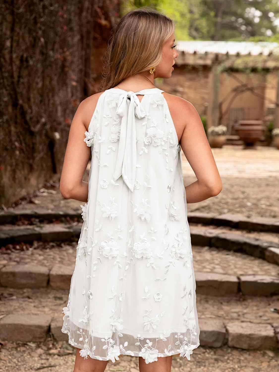 Simplee Women Halter Summer Dress Sleeveless Wedding Guest Tulle Mini Dress Flowy Party Cocktail Short Dresses 2026 - Image 6