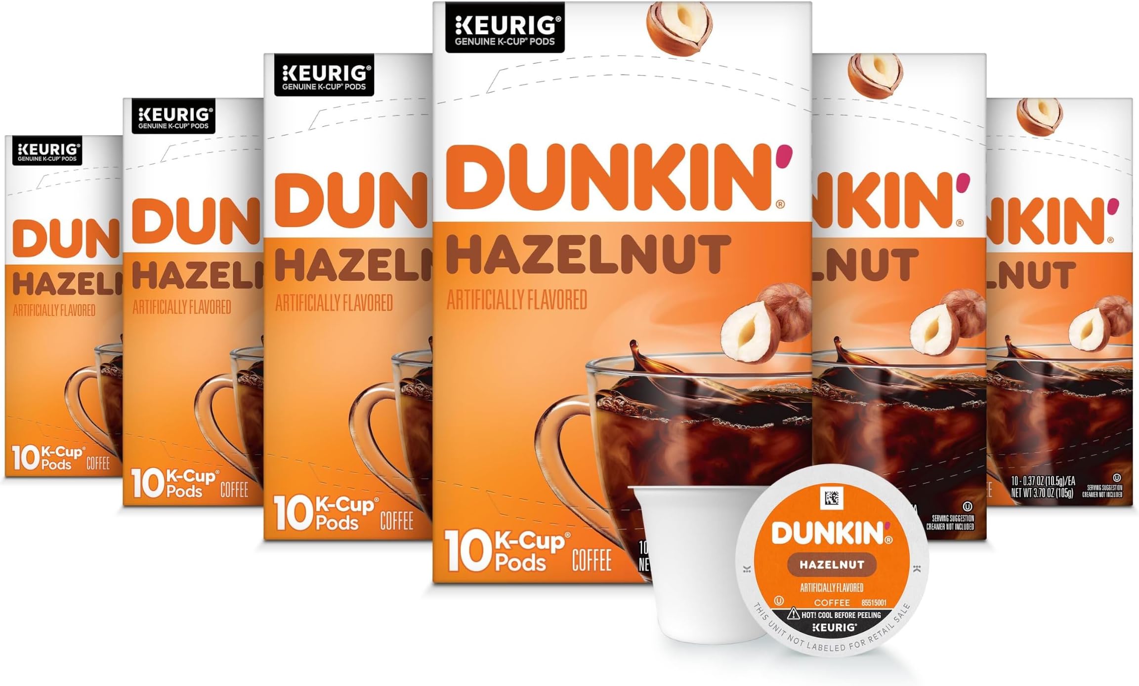Dunkin' Hazelnut Flavored Coffee, 60 Keurig K-Cup Pods