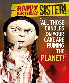 Emotional Rescue Spitting Image Sister Birthday Card, Funny Birthday Card For Sister, Greta Thunberg, Design, 154x184,ZRLW9560