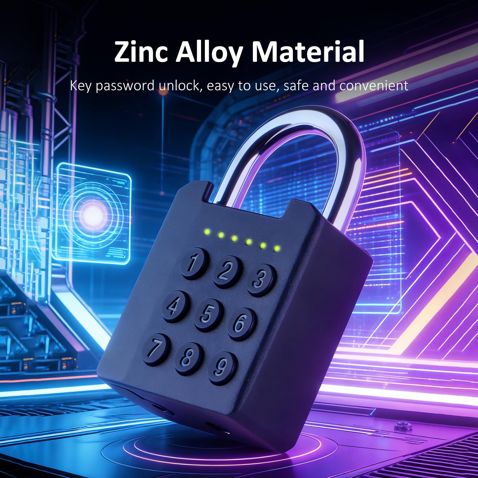 Serrure Intelligente D'entrée sans clé, Cadenas BT IP67, Contrôle par Application, Corps en Alliage de Zinc, Verrouillage par Mot de Passe pour Casier Gymnastique, Rangement