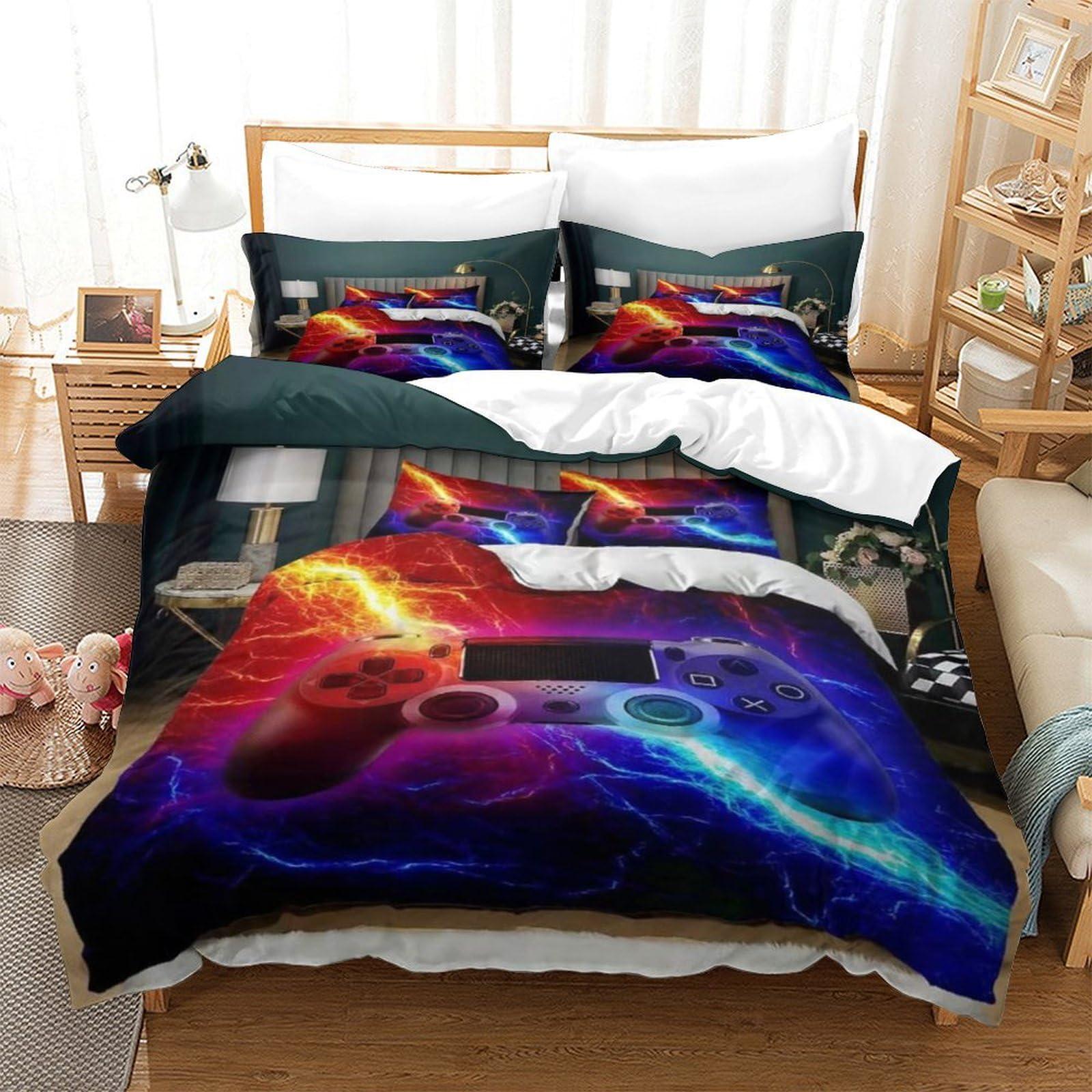 Housses de couettes 3 pièces avec taies d'oreiller super king cadeau ado