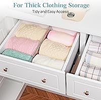 Vista 3 de Vtopmart 10 Pack 6" Tall Upgrade Drawer Dividers for Big and Deep Drawer, 12.8"-22.3" Adjustable Expandable Dresser Drawer Organizer, Clear Plastic