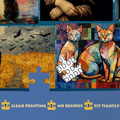 Miniatura 3 de Rompecabezas de 1000 piezas para adultos, rompecabezas de animales de gatito, rompecabezas clásicos de gatos para adultos divertidos