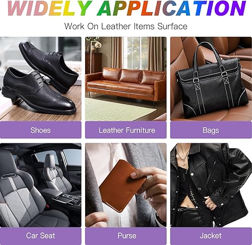 Miniatura 6 de Kit de reparación de vinilo de cuero, pintura acrílica de cuero de 12 colores para zapatos, zapatillas, muebles de cuero, bolsos, asiento de