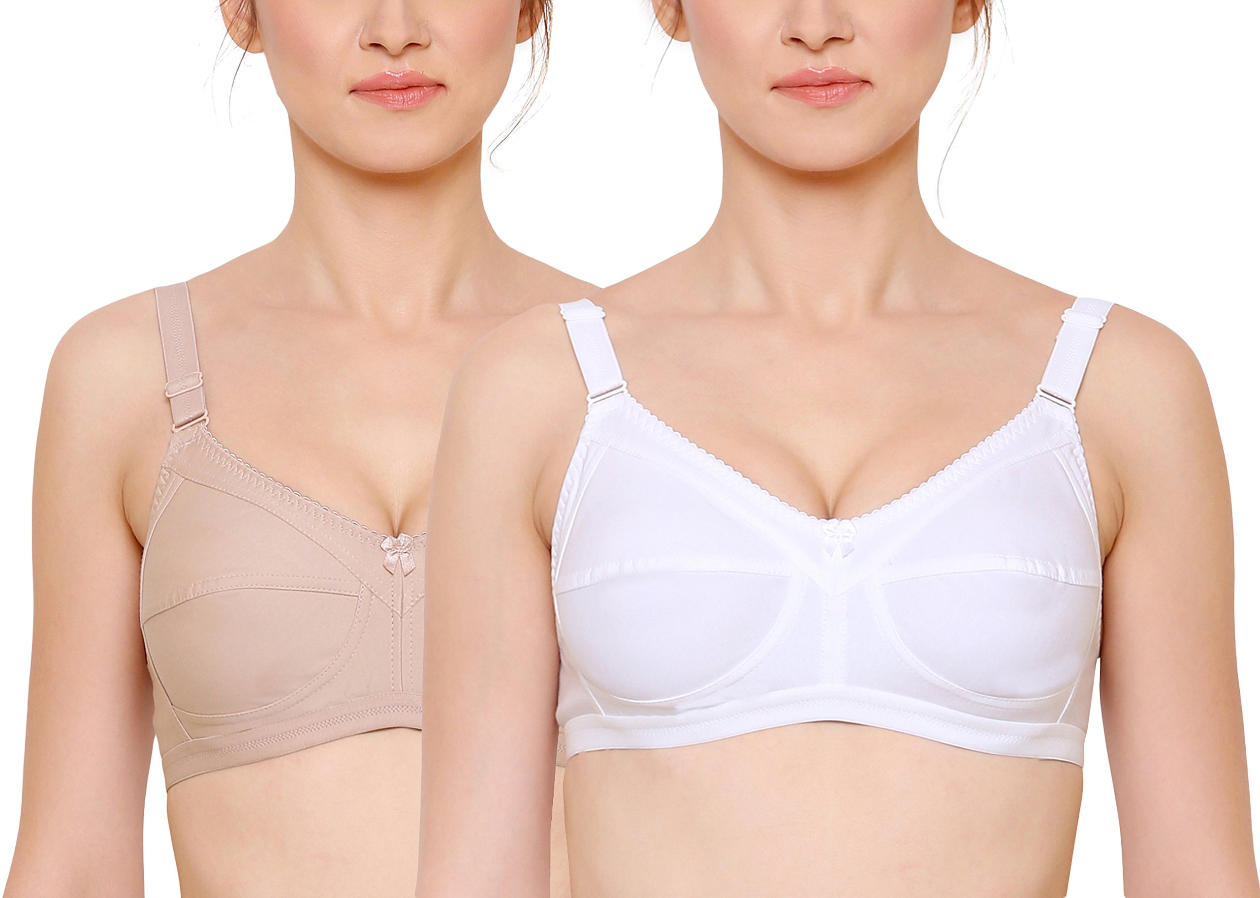 Full Coverage Cotton Bra for Heavy Bust| Minimizer Bra for Women| Anti-Sagging Breast Lift Up| Non-Wired| Non-Padded Daily Use Bra for Ladies| Combo of 2