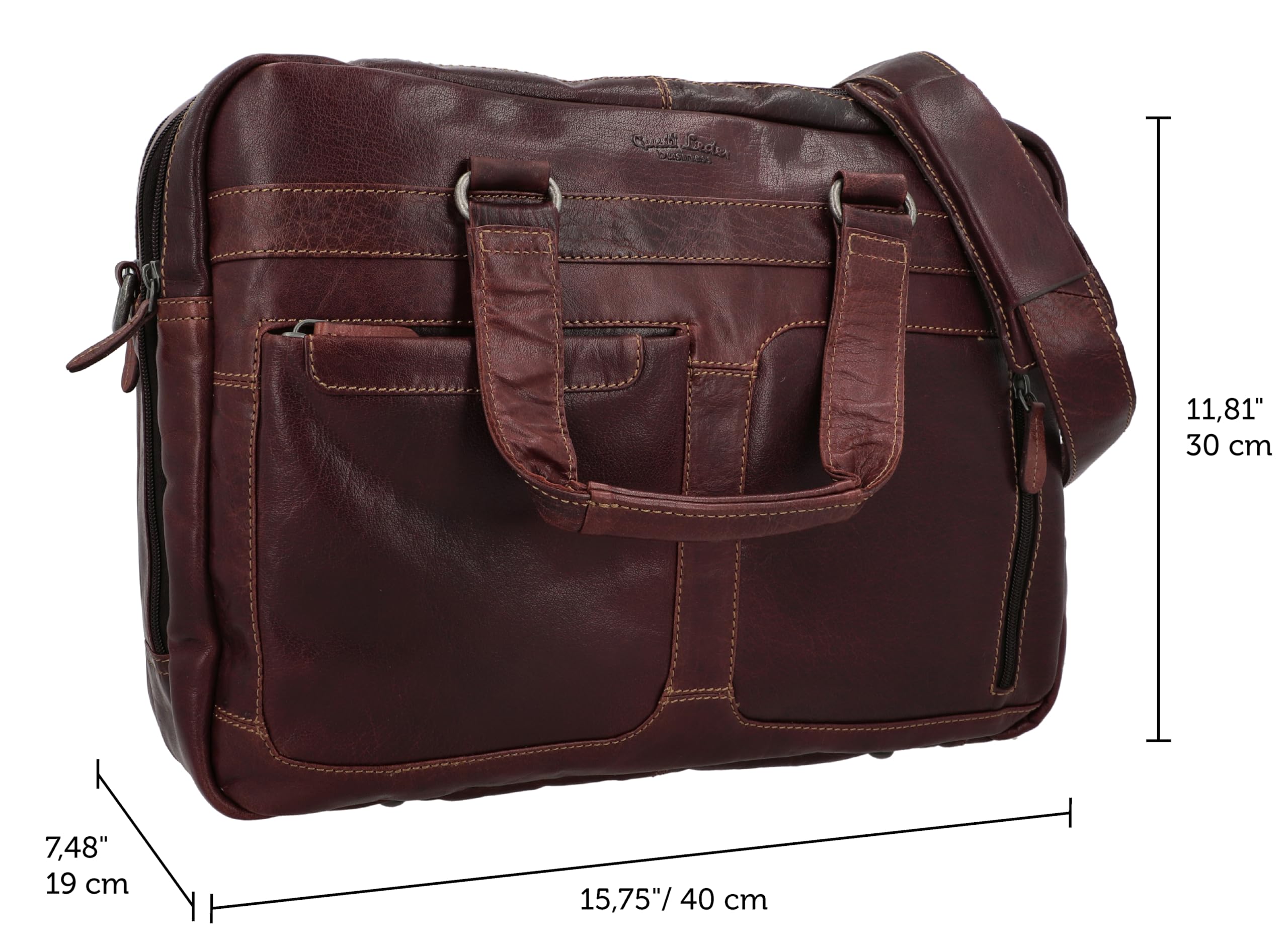 Gusti Laptoptasche Leder - Ripley Businesstasche Herren Arbeitstasche Office Bag Aktentasche Leder
