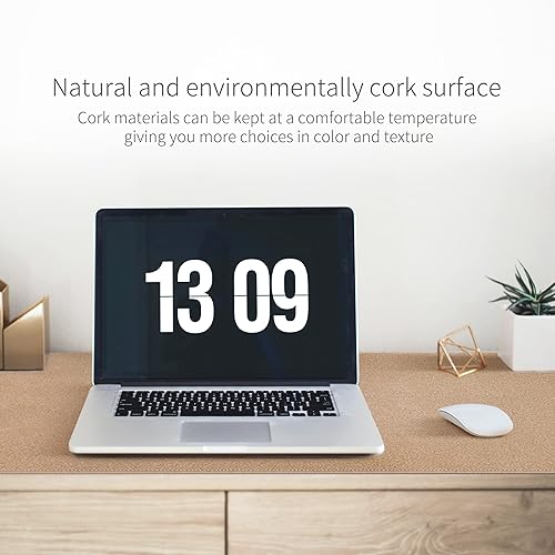 Miniatura 8 de RENMTURE Alfombrilla de mouse de doble cara, corcho natural y piel sintética, grande para oficina y trabajo en casa, protector de escritorio