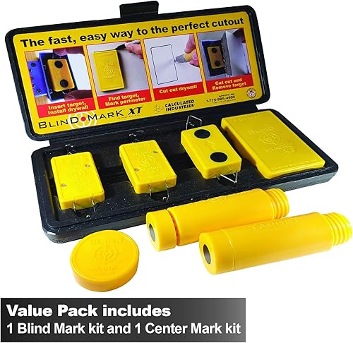 Miniatura 2 de Calculated Industries 8125 Value Pack - Herramientas de instalación de paneles de yeso de marca ciega y marca central | Para caja de toma de