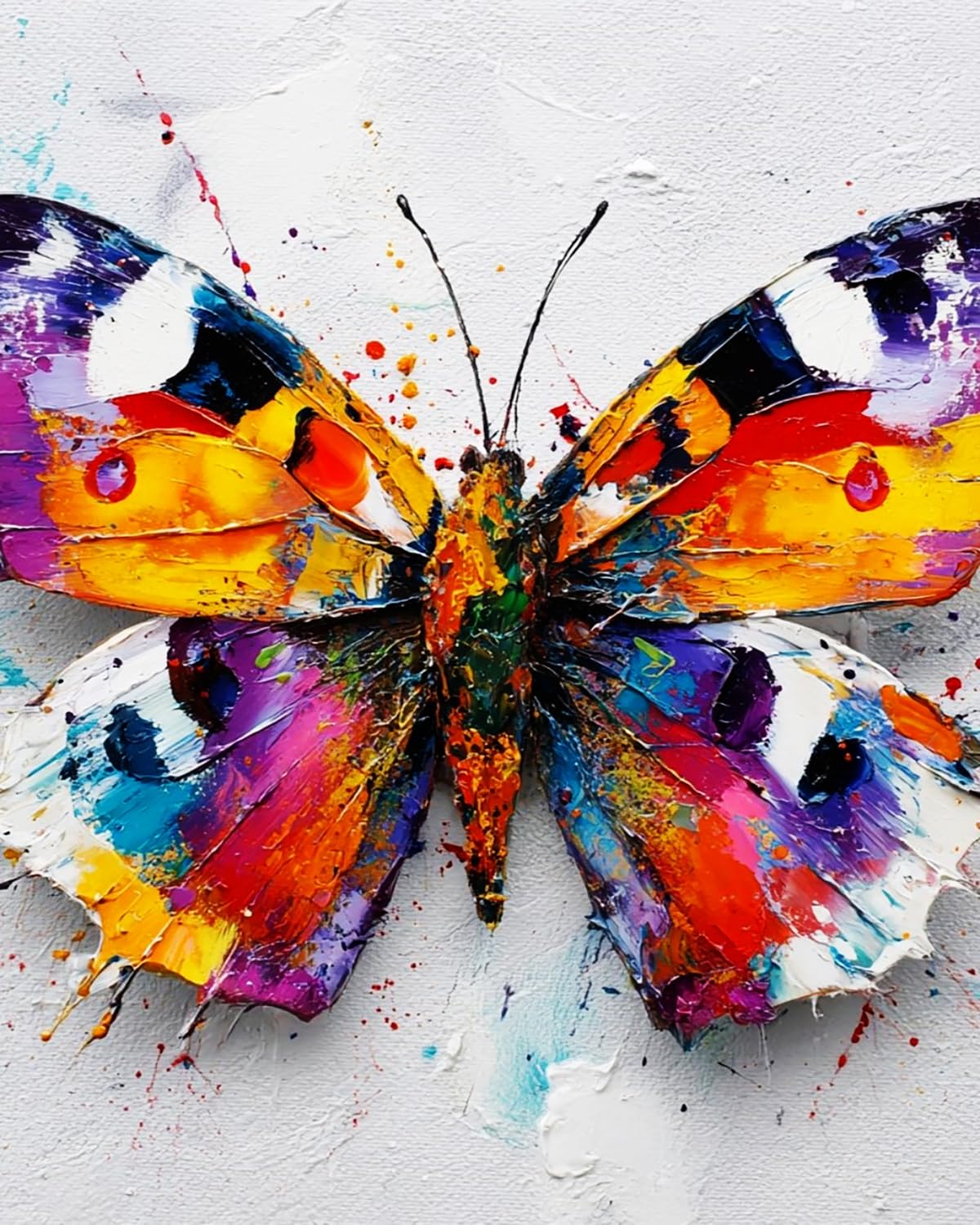 Liubaishi Multicolour Paint By Numbers For Adults, Colourful Butterfly, 40X50 Cm Acrylic Canvas Kit With Brushes And Paints