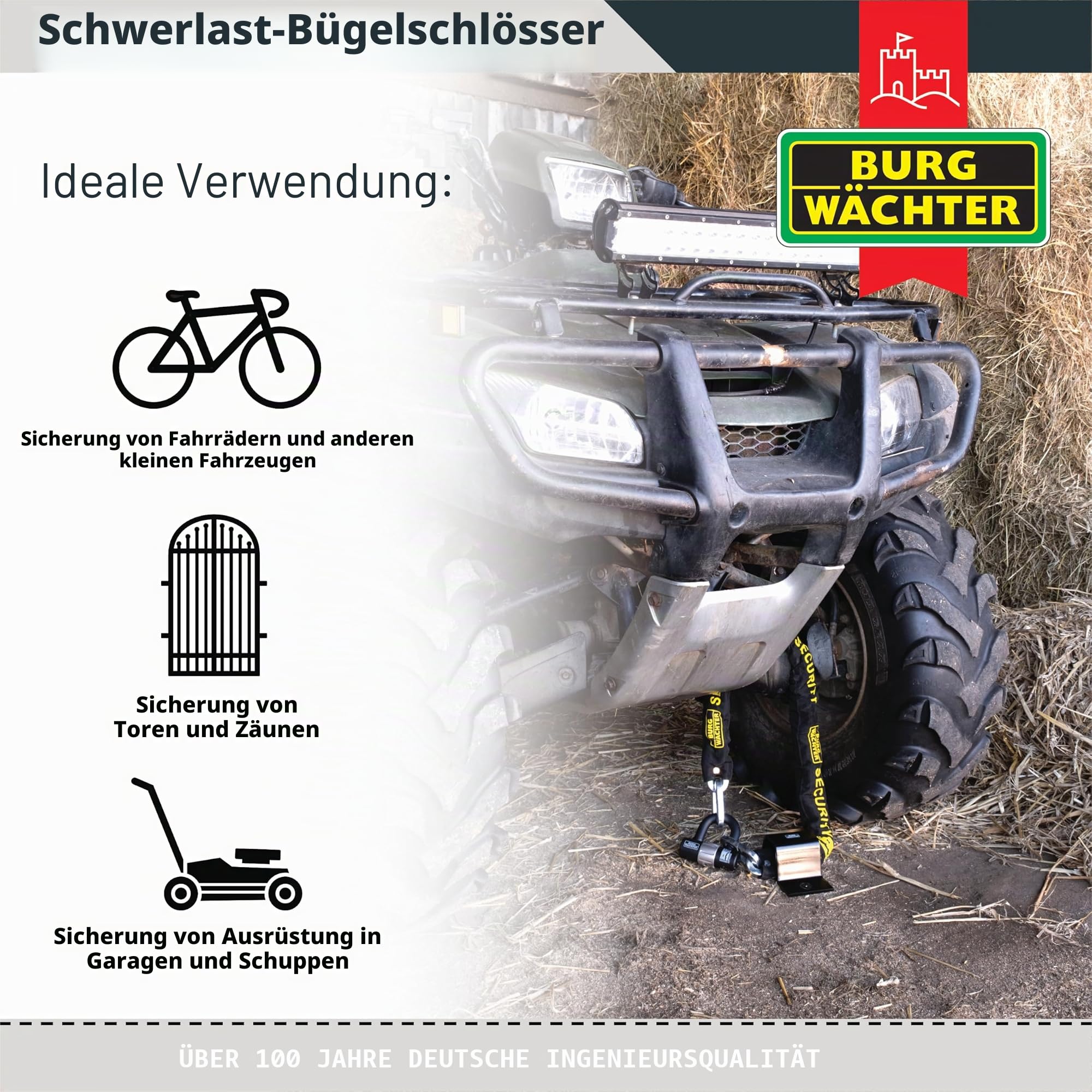 Burg-Wachter 100D Duo Sold Secure Bügelschloss, gleichschließend, goldfarben, Doppelpack, Schwarz