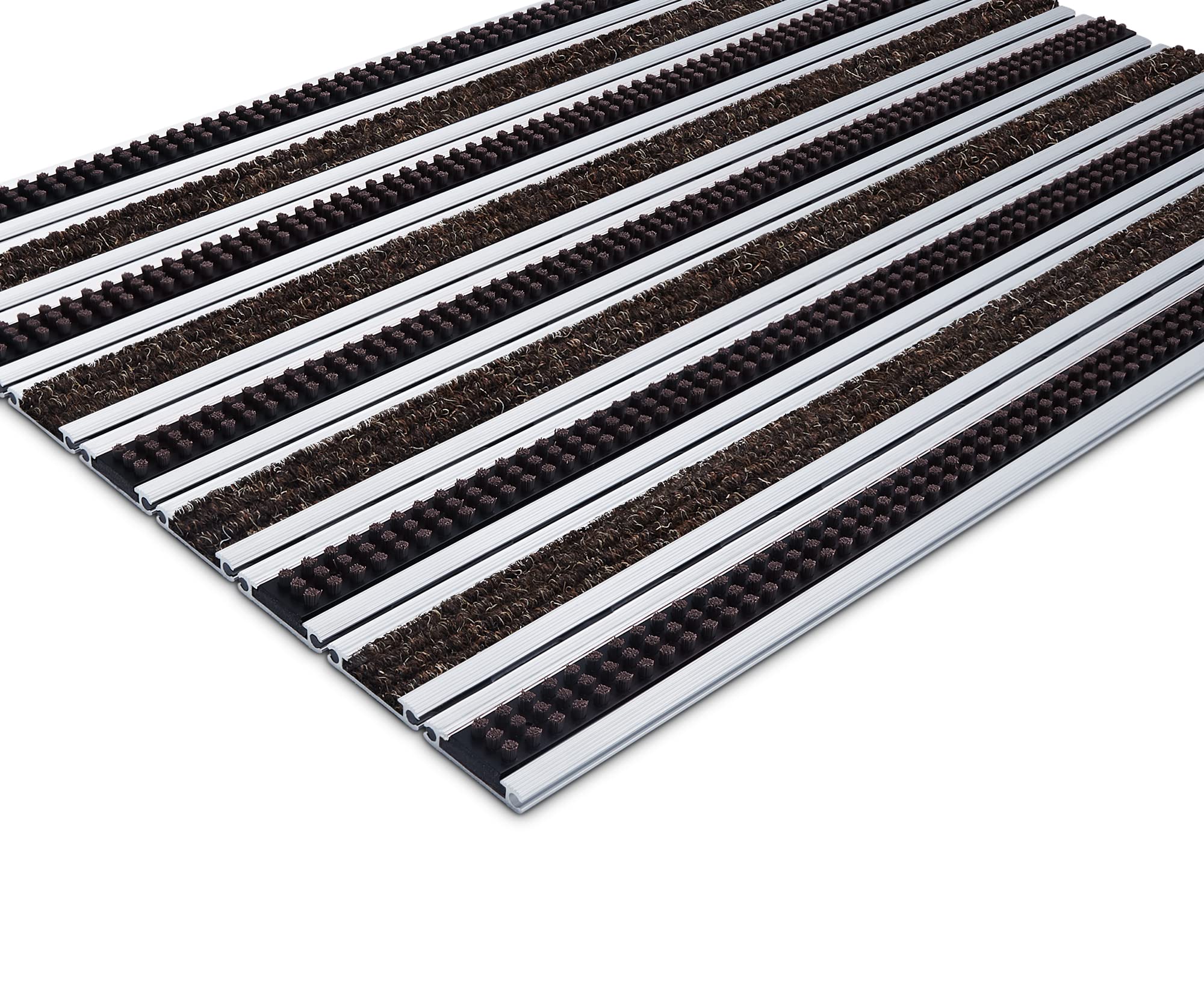 Wewnętrzna wycieraczka aluminiowa • Wkład antracytowo - szczotkowy • Wkład ryps - szczotka • Mata do butów • Wycieraczka pod drzwi (Ryps kokos/Szczotka szara, 120 x 80)