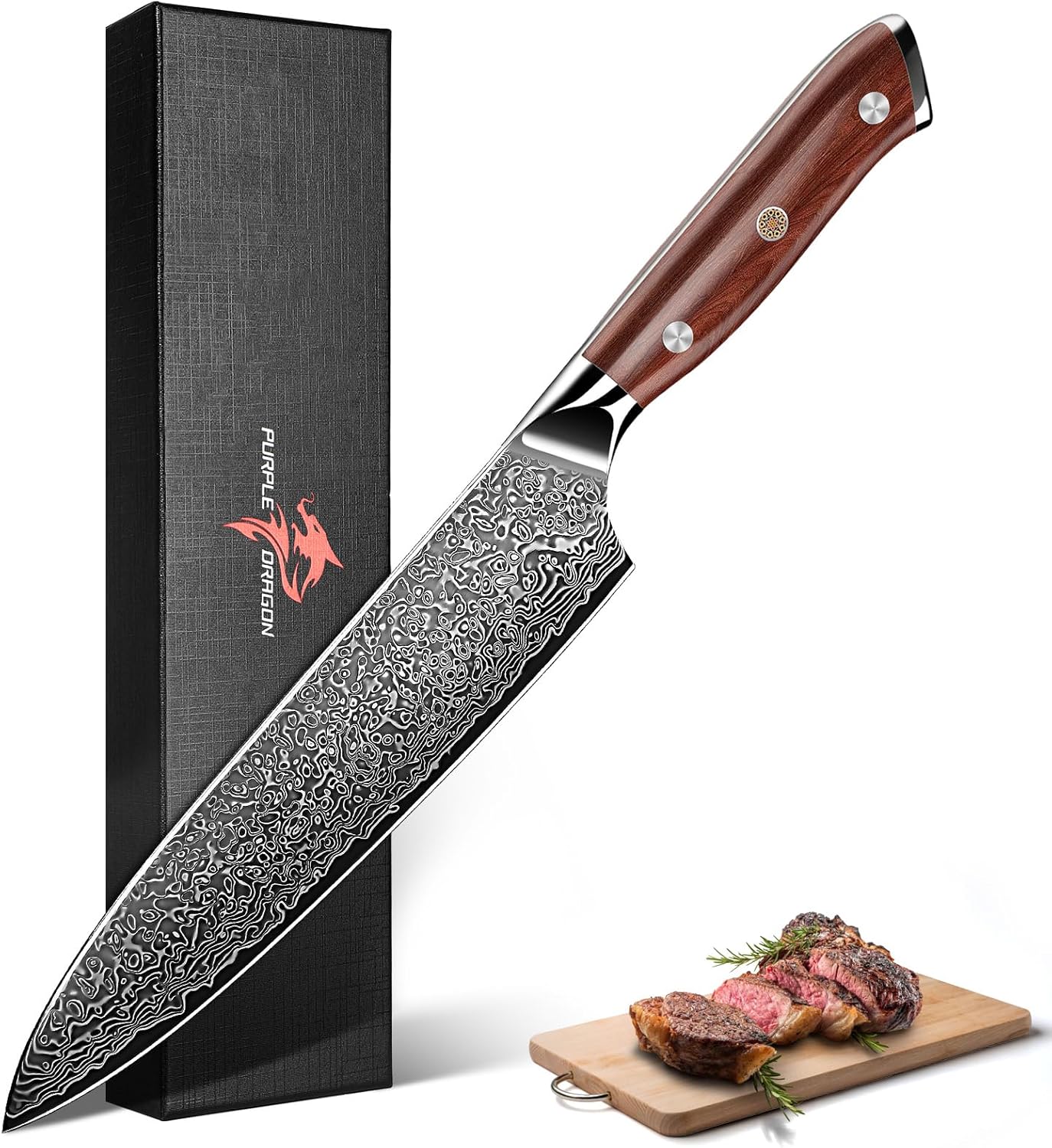 Purple Dragon Carbon Steel Slicing for Sourdough,Cake and Fruits,GiftBox,Annive Idea Gift