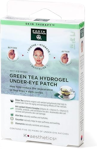 Earth Therapeutics Parche de recuperación debajo de los ojos de hidrogel - Reduce arrugas, ojos hinchados, ojeras - Revitaliza y refresca tu piel -