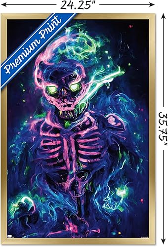 Miniatura 89 de Trends International Wumples - Póster de pared de esqueleto neón, 22.4 pulgadas de largo x 14.7 pulgadas, versión premium sin marco
